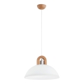 Lámpara colgante MIGOT 1xE27/15W/230V beige/cromo brillante