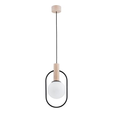 Lámpara colgante MIKI 1xE14/10W/230V negro/beige