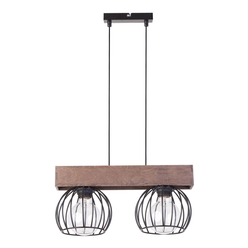 Lámpara colgante MILAN 2xE27/60W/230V madera