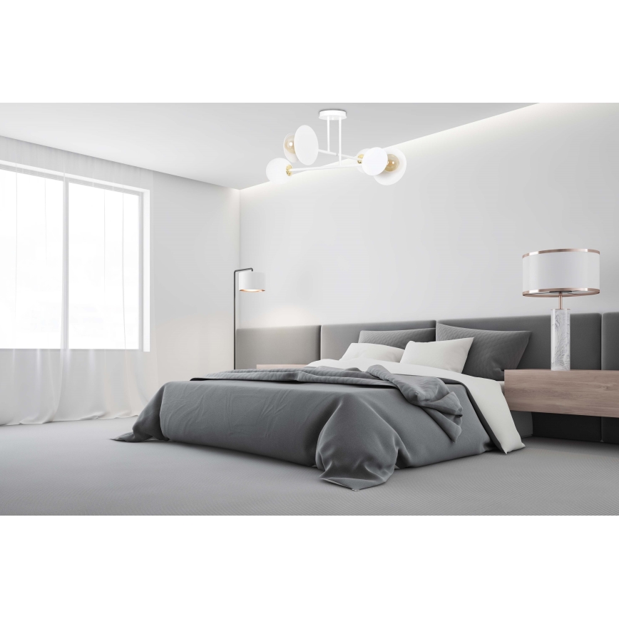 Lámpara colgante MINERVA 2xE27/15W + 2xE14/10W/230V blanco