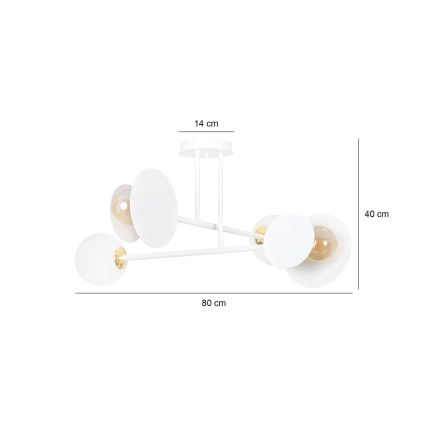 Lámpara colgante MINERVA 2xE27/15W + 2xE14/10W/230V blanco