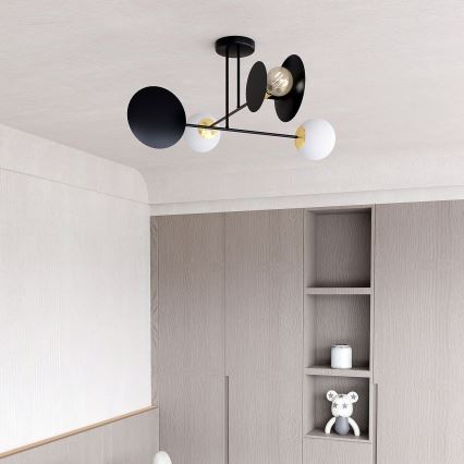 Lámpara colgante MINERVA 2xE27/15W + 2xE14/10W/230V negro