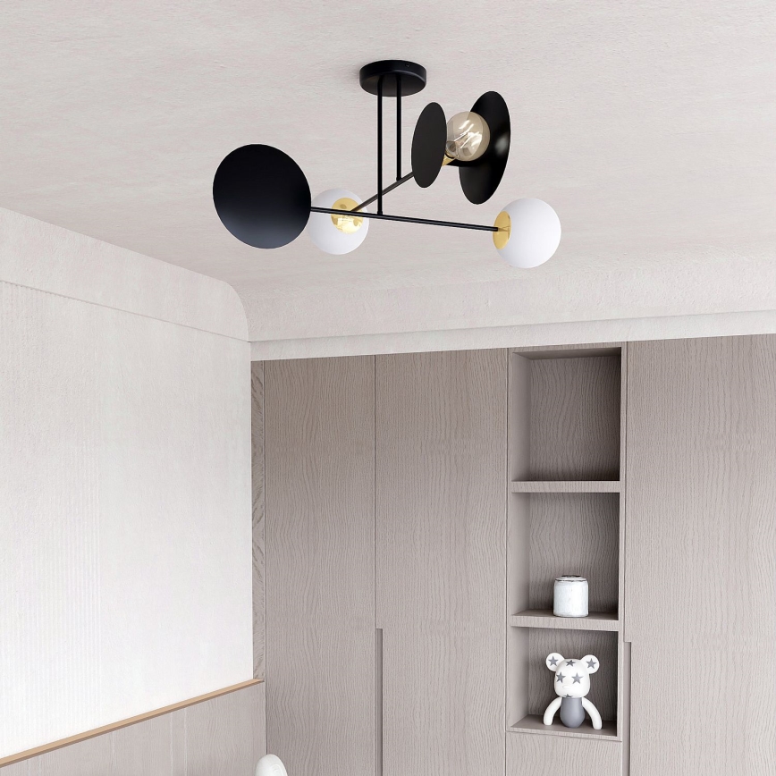 Lámpara colgante MINERVA 2xE27/15W + 2xE14/10W/230V negro