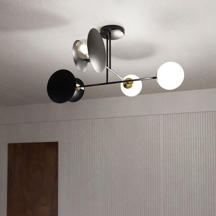Lámpara colgante MINERVA 2xE27/15W + 2xE14/10W/230V negro
