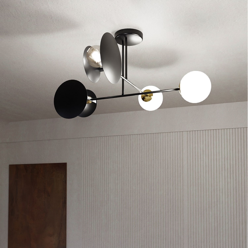 Lámpara colgante MINERVA 2xE27/15W + 2xE14/10W/230V negro