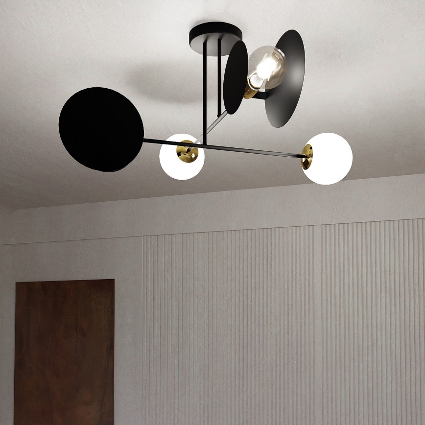 Lámpara colgante MINERVA 2xE27/15W + 2xE14/10W/230V negro