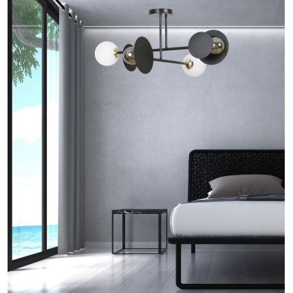 Lámpara colgante MINERVA 2xE27/15W + 2xE14/10W/230V negro