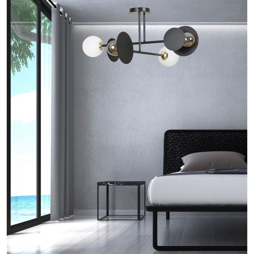 Lámpara colgante MINERVA 2xE27/15W + 2xE14/10W/230V negro