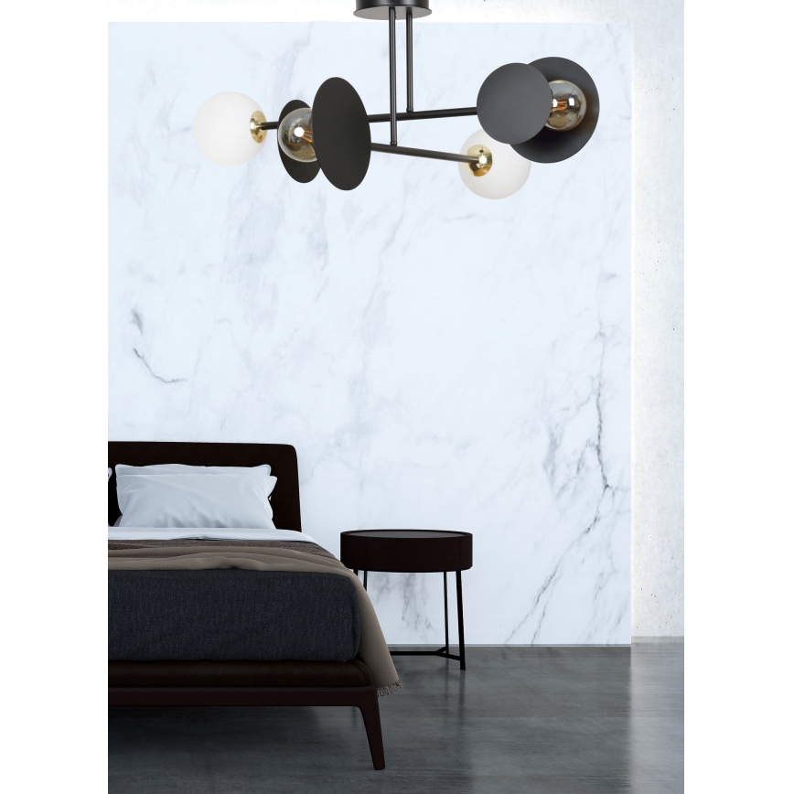 Lámpara colgante MINERVA 2xE27/15W + 2xE14/10W/230V negro