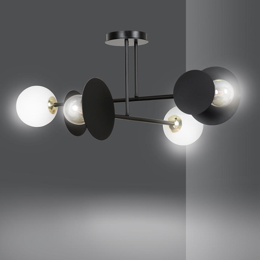 Lámpara colgante MINERVA 2xE27/15W + 2xE14/10W/230V negro