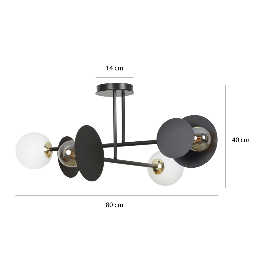 Lámpara colgante MINERVA 2xE27/15W + 2xE14/10W/230V negro