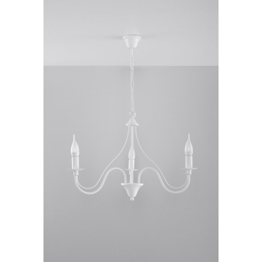 Lámpara colgante MINERWA 3 3xE14/40W/230V blanco