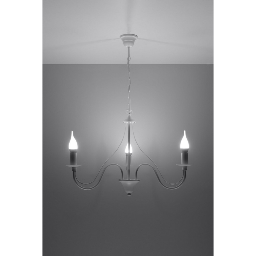 Lámpara colgante MINERWA 3 3xE14/40W/230V blanco