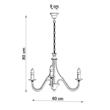 Lámpara colgante MINERWA 3 3xE14/40W/230V blanco