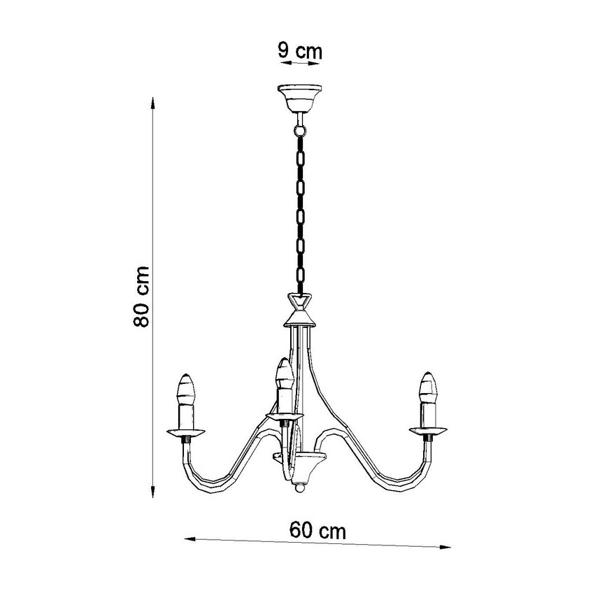 Lámpara colgante MINERWA 3 3xE14/40W/230V blanco