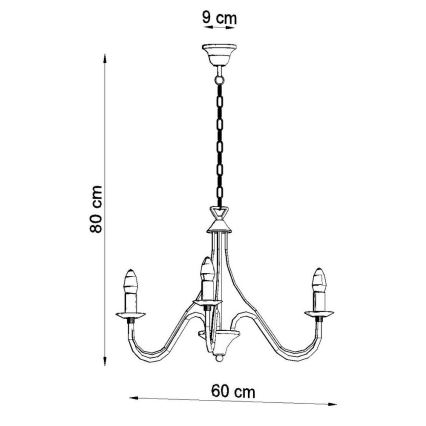 Lámpara colgante MINERWA 3 3xE14/40W/230V negro