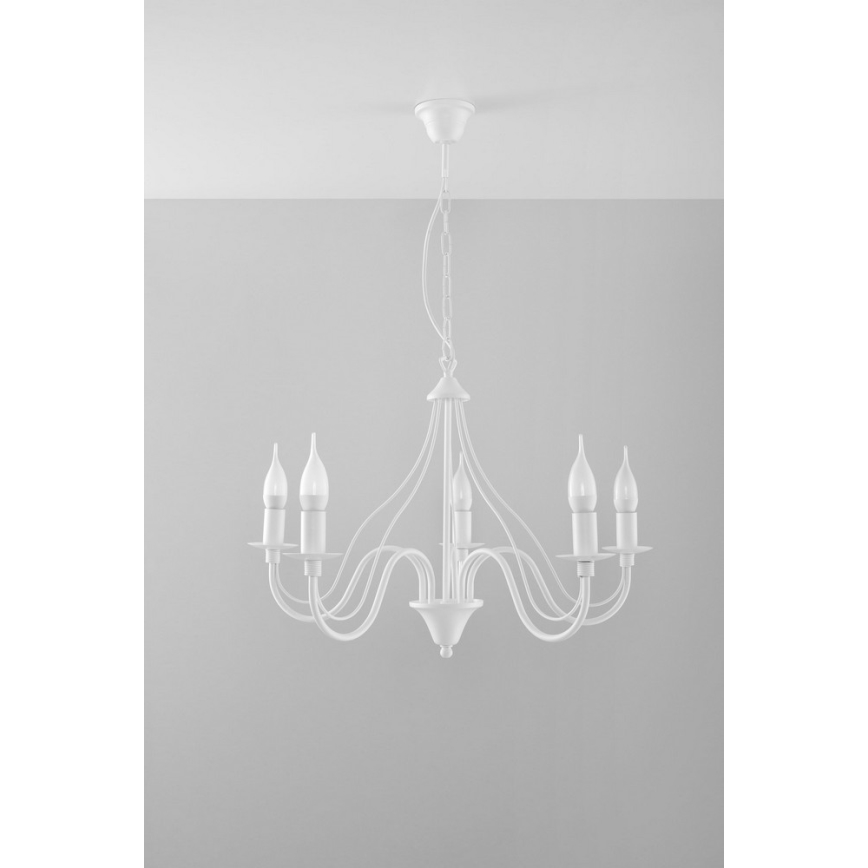 Lámpara colgante MINERWA 5 5xE14/40W/230V blanco