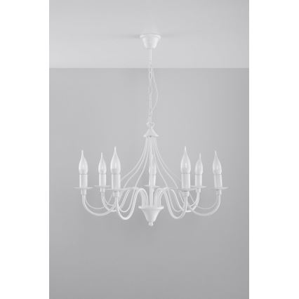 Lámpara colgante MINERWA 7 7xE14/40W/230V blanco