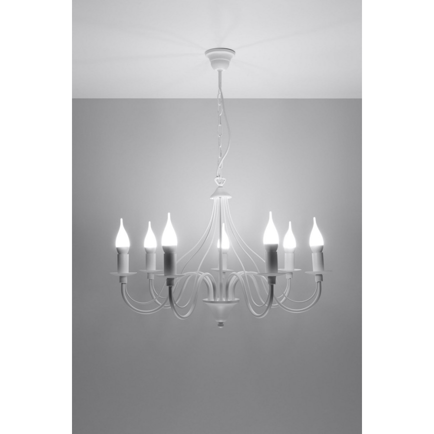 Lámpara colgante MINERWA 7 7xE14/40W/230V blanco