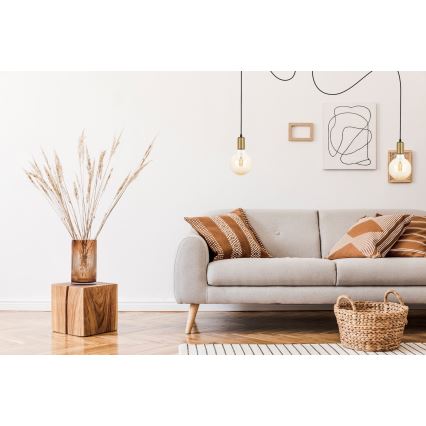 Lámpara colgante MIROS 2xE27/60W/230V araña negro/dorado