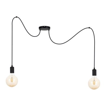 Lámpara colgante MIROS 2xE27/60W/230V araña negro