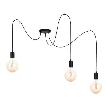 Lámpara colgante MIROS 3xE27/60W/230V araña negro