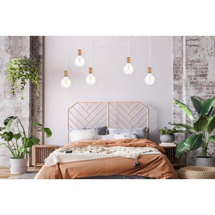 Lámpara colgante MIROS 5xE27/60W/230V araña blanco/cobre
