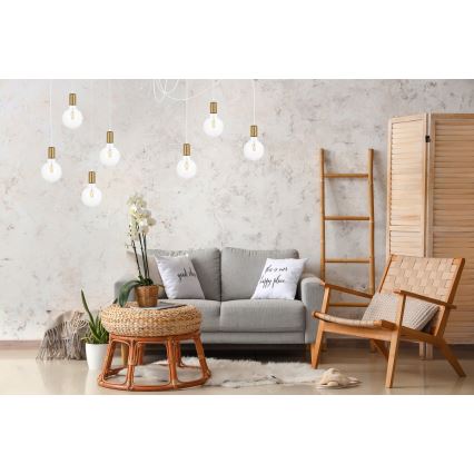 Lámpara colgante MIROS 7xE27/60W/230V araña blanco/dorado