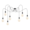 Lámpara colgante MIROS 7xE27/60W/230V araña negro