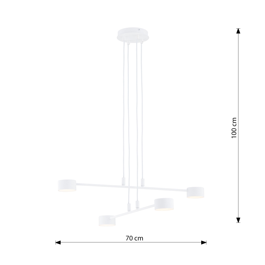 Lámpara colgante MODUS 4xGX53/10W/230V blanco
