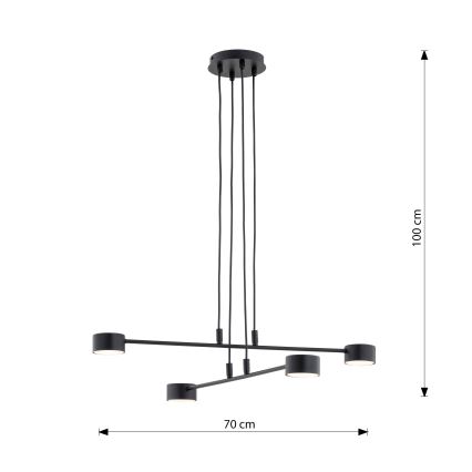 Lámpara colgante MODUS 4xGX53/12W/230V negro