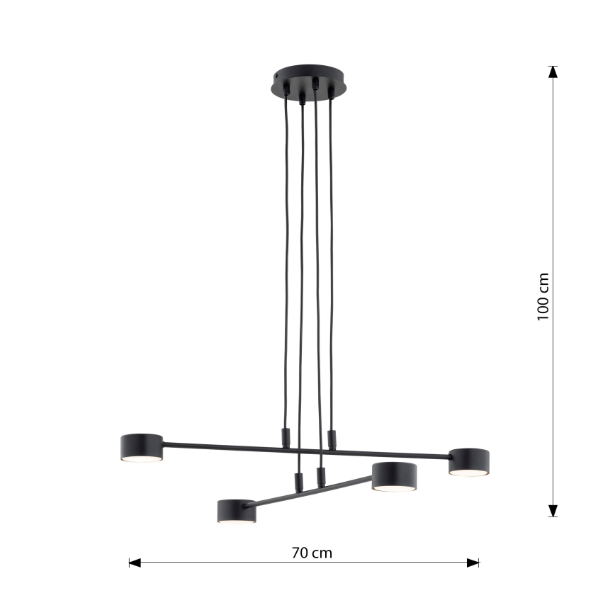Lámpara colgante MODUS 4xGX53/12W/230V negro