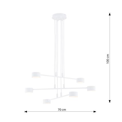 Lámpara colgante MODUS 6xGX53/10W/230V blanco