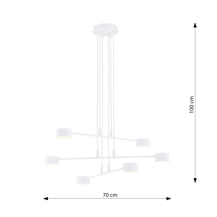 Lámpara colgante MODUS 6xGX53/10W/230V blanco