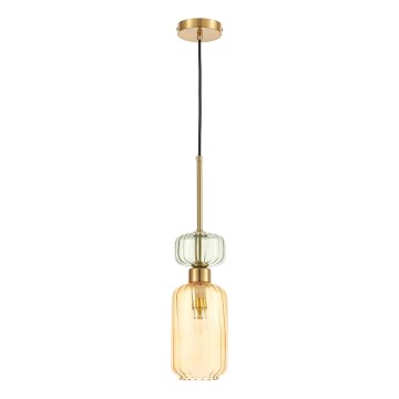 Lámpara colgante MOLLY 1xE14/40W/230V diá. 12 cm dorado/naranja/verde