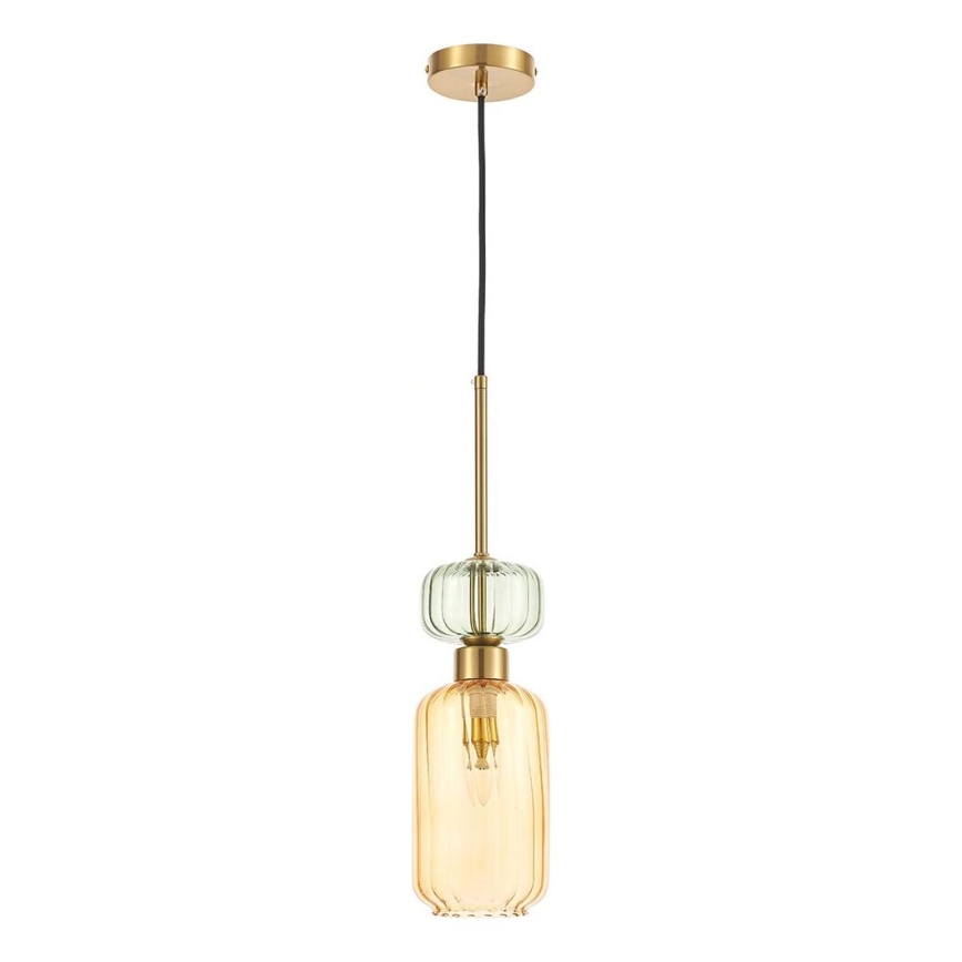 Lámpara colgante MOLLY 1xE14/40W/230V diá. 12 cm dorado/naranja/verde