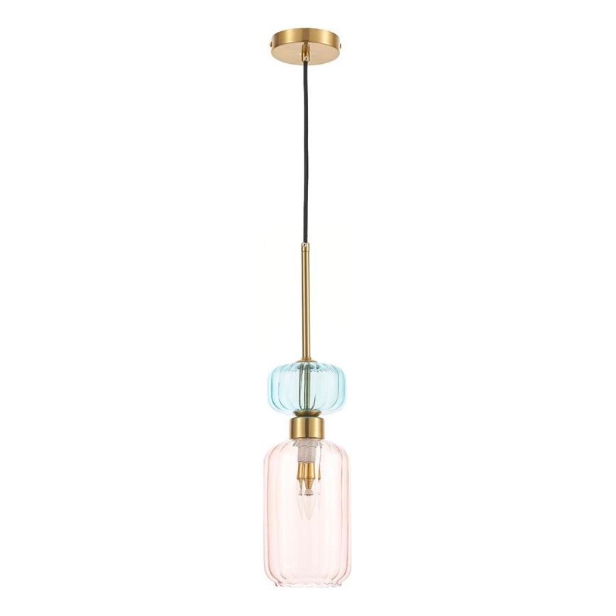 Lámpara colgante MOLLY 1xE14/40W/230V diá. 12 cm dorado/rosa/azul