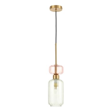 Lámpara colgante MOLLY 1xE14/40W/230V diá. 12 cm dorado/verde/rosa