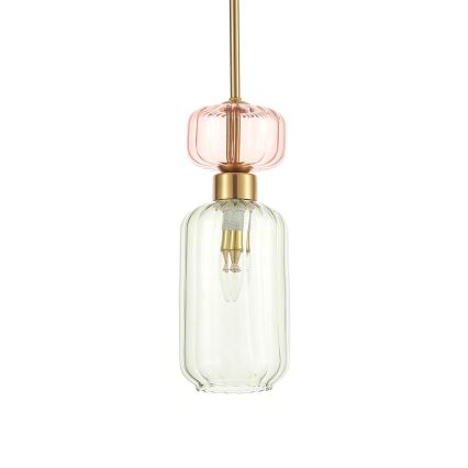 Lámpara colgante MOLLY 1xE14/40W/230V diá. 12 cm dorado/verde/rosa