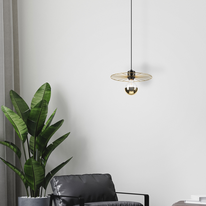 Lámpara colgante MONTANA 1xE27/15W/230V diá. 30 cm dorado/negro