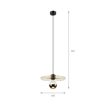 Lámpara colgante MONTANA 1xE27/15W/230V diá. 30 cm dorado/negro