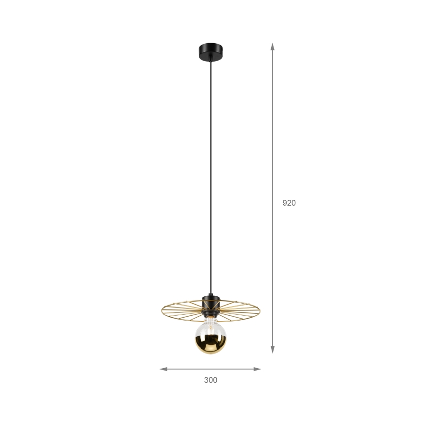 Lámpara colgante MONTANA 1xE27/15W/230V diá. 30 cm dorado/negro
