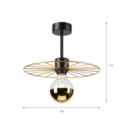 Lámpara colgante MONTANA 1xE27/15W/230V diá. 30 cm dorado/negro