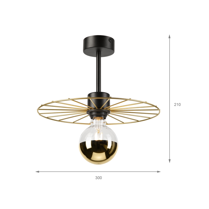 Lámpara colgante MONTANA 1xE27/15W/230V diá. 30 cm dorado/negro