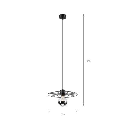 Lámpara colgante MONTANA 1xE27/15W/230V diá. 30 cm negro