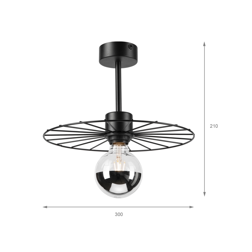 Lámpara colgante MONTANA 1xE27/15W/230V diá. 30 cm negro