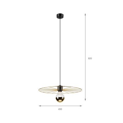 Lámpara colgante MONTANA 1xE27/15W/230V diá. 45 cm dorado/negro
