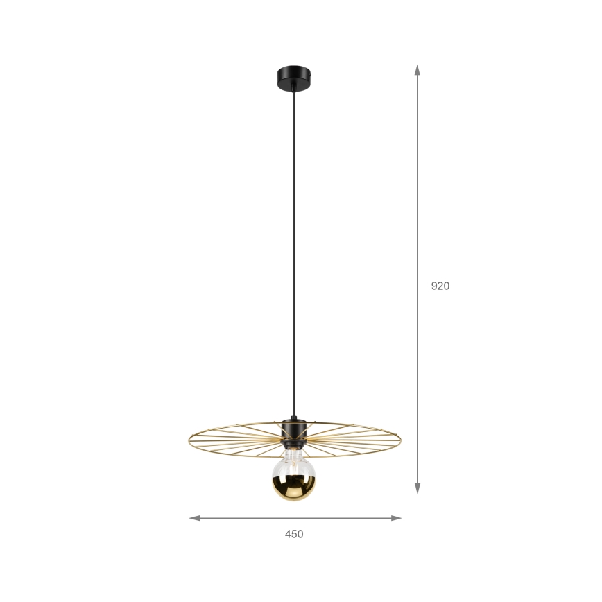 Lámpara colgante MONTANA 1xE27/15W/230V diá. 45 cm dorado/negro