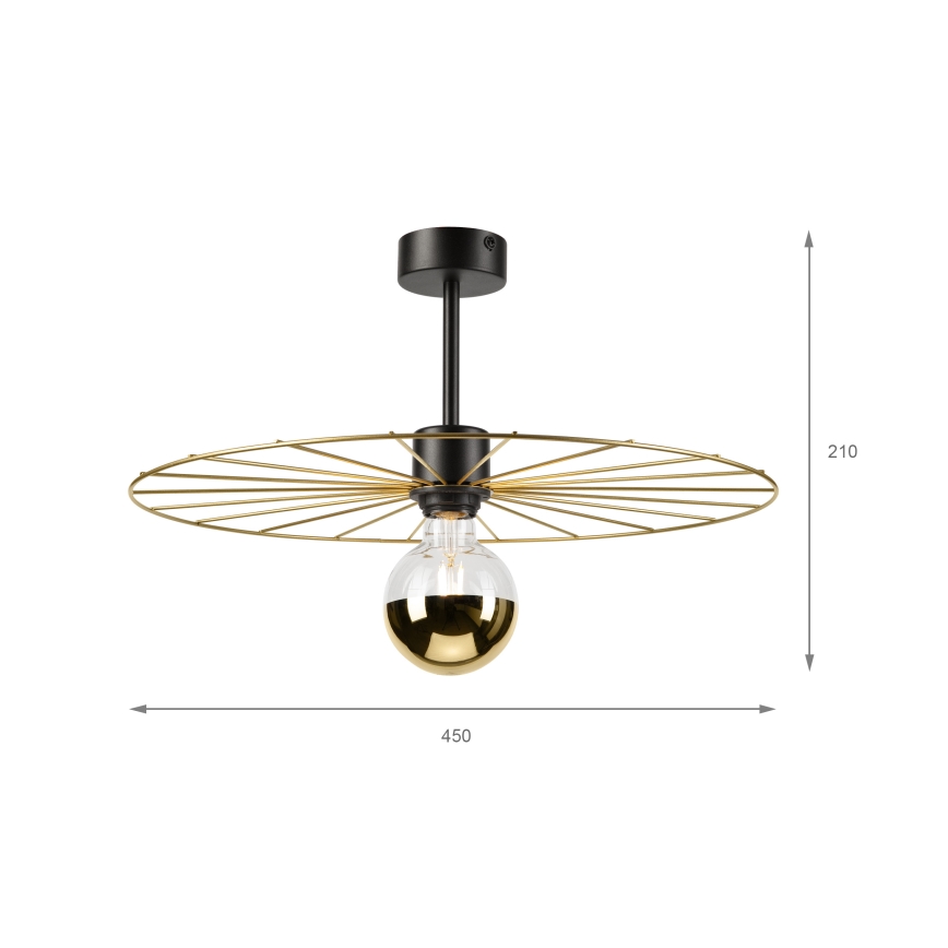 Lámpara colgante MONTANA 1xE27/15W/230V diá. 45 cm dorado/negro