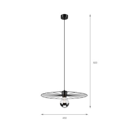 Lámpara colgante MONTANA 1xE27/15W/230V diá. 45 cm negro